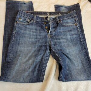 7 For All Mankind 31x32 Standard Fit Jeans Stretch Denim Button Fly